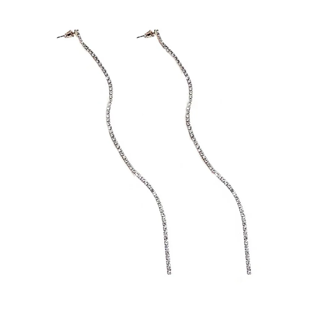 

New Fashion Elegant Jewelry Fashion Women Noble Tassels Silver Plated Long Hook Dangle Chain Earrings Wedding 2020 For Women