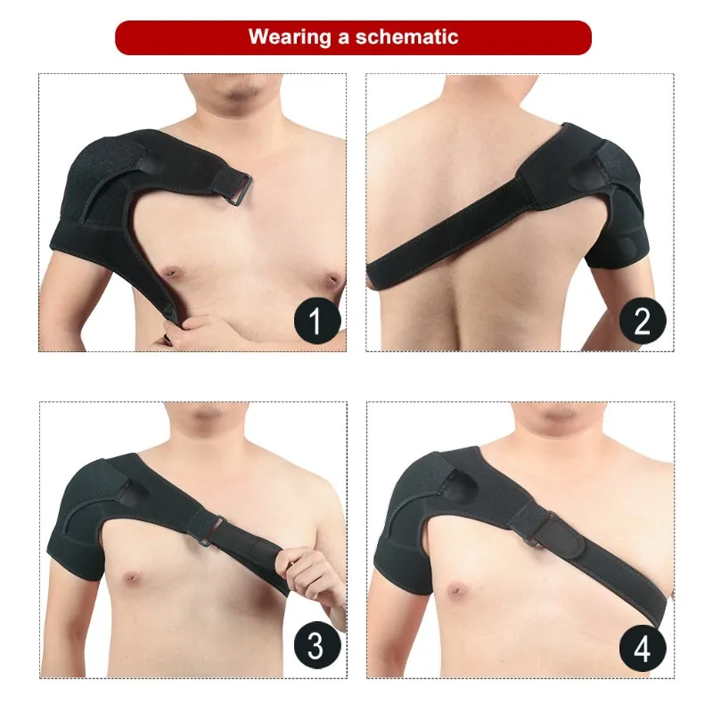 

Sports Strap Shoulder Pad Basketball Badminton Fitness Training Adjustable Breathable Compression Back Protector Gear