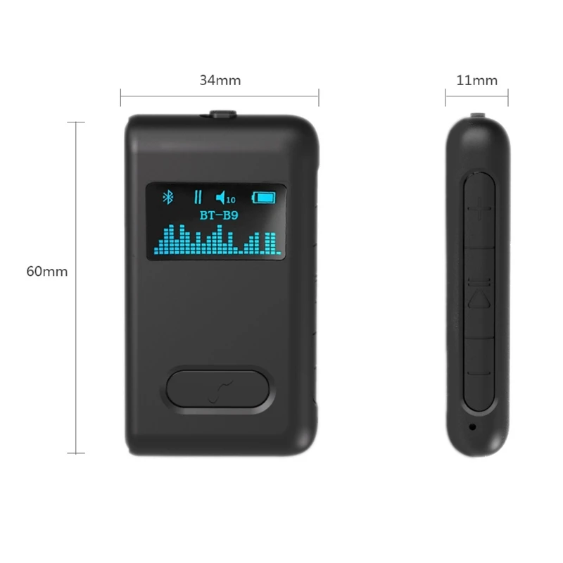 

Car Speaker Transmitter Bluetooth 5.0 Receiver LCD Display Screen 3.5mm AUX RCA Stereo Music Wireless -Auido with Mic