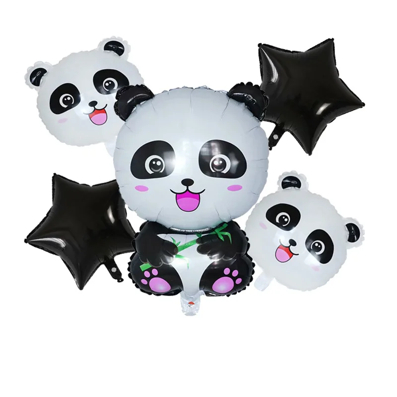 Panda Balloon Set Birthday Party Theme Decoration Aluminum Foil Balloon Baby Shower Party Supplies Flag Decoration images - 6