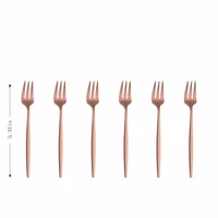 matte tea fork spoon cutlery set 6pcs stainless steel dinnerware luxury flatware set silverware kitchen tableware dropshipping