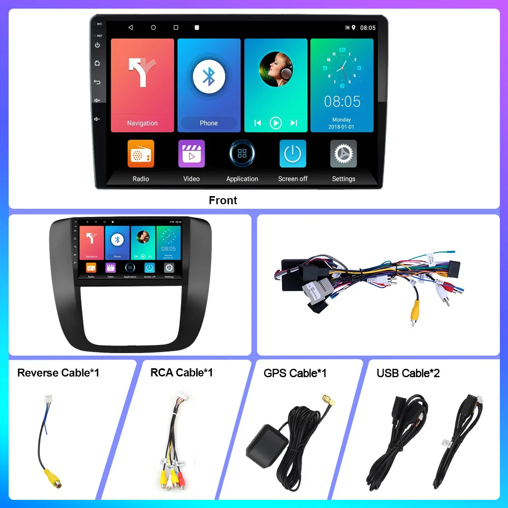 Автомобильный мультимедийный видеоплеер 2.5D 9 дюймов Android 8 1 FM BT GPS навигатор