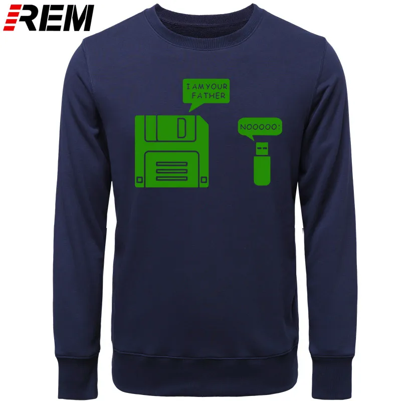 REM USB дискета я ваш отец мужские хлопковые с длинным рукавом юмором диск повседневные Camisetas Hombre мужские кофты с капюшоном, толстовки - Цвет: BAVY GREEN