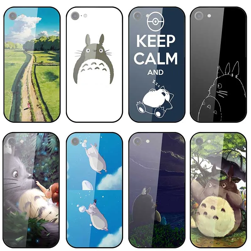 Неудобные и добрые чехлы для телефонов из закаленного стекла Totoro iPhone 5 5S SE 2020 6 6S Plus