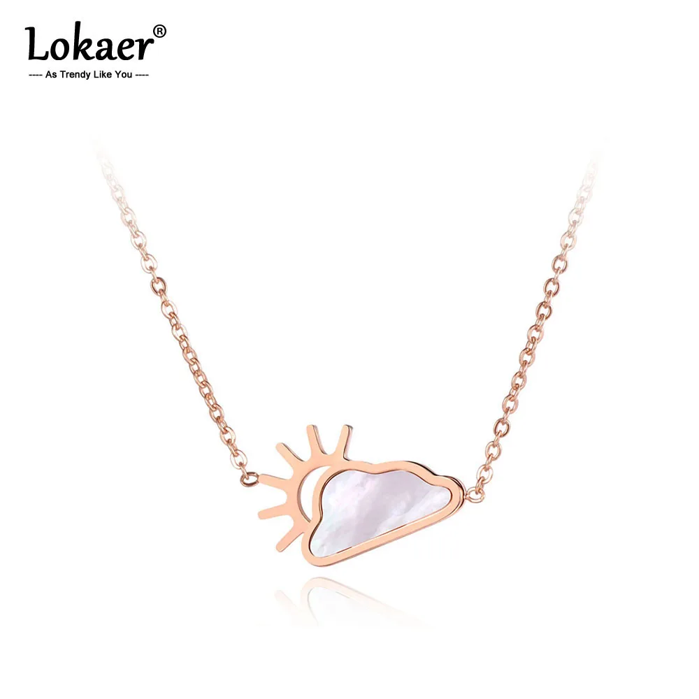 Ожерелье женское из титановой стали с подвеской в виде солнца и облаков |