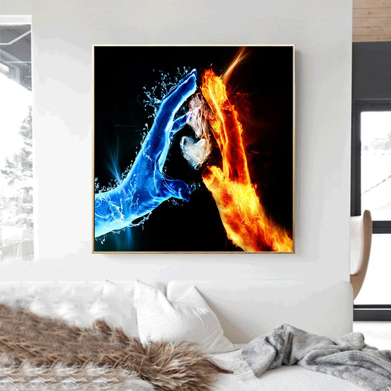 Великолепные плакаты в скандинавском современном стиле с эффектом водяного огня