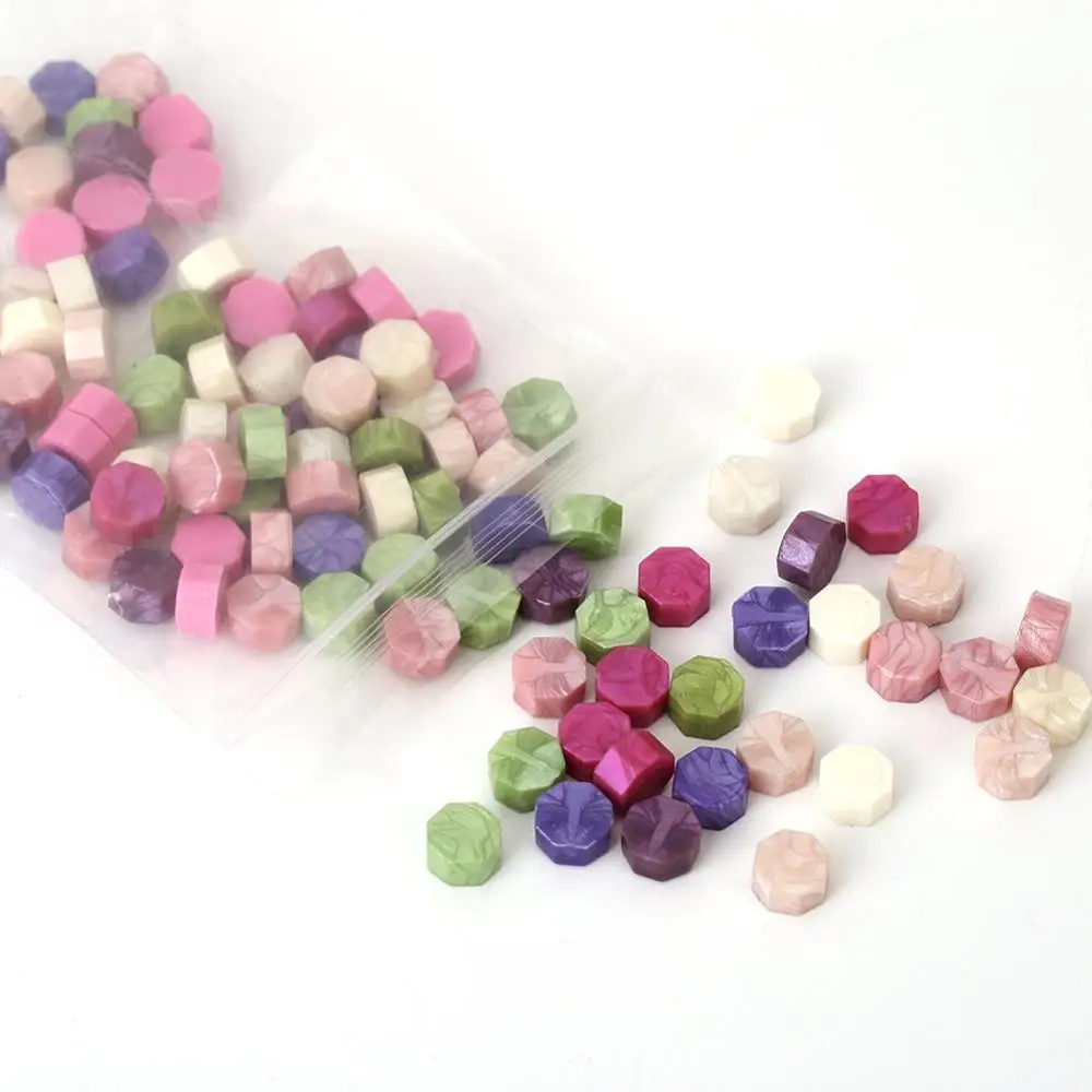 100 шт. Octagon Винтаж уплотнительная воск в гранулах печать штамп Бусины таможенные