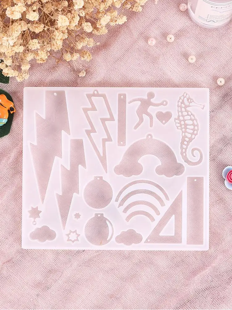 Прозрачная эпоксидная форма сделай сам молния радуга морская лошадь силиконовая