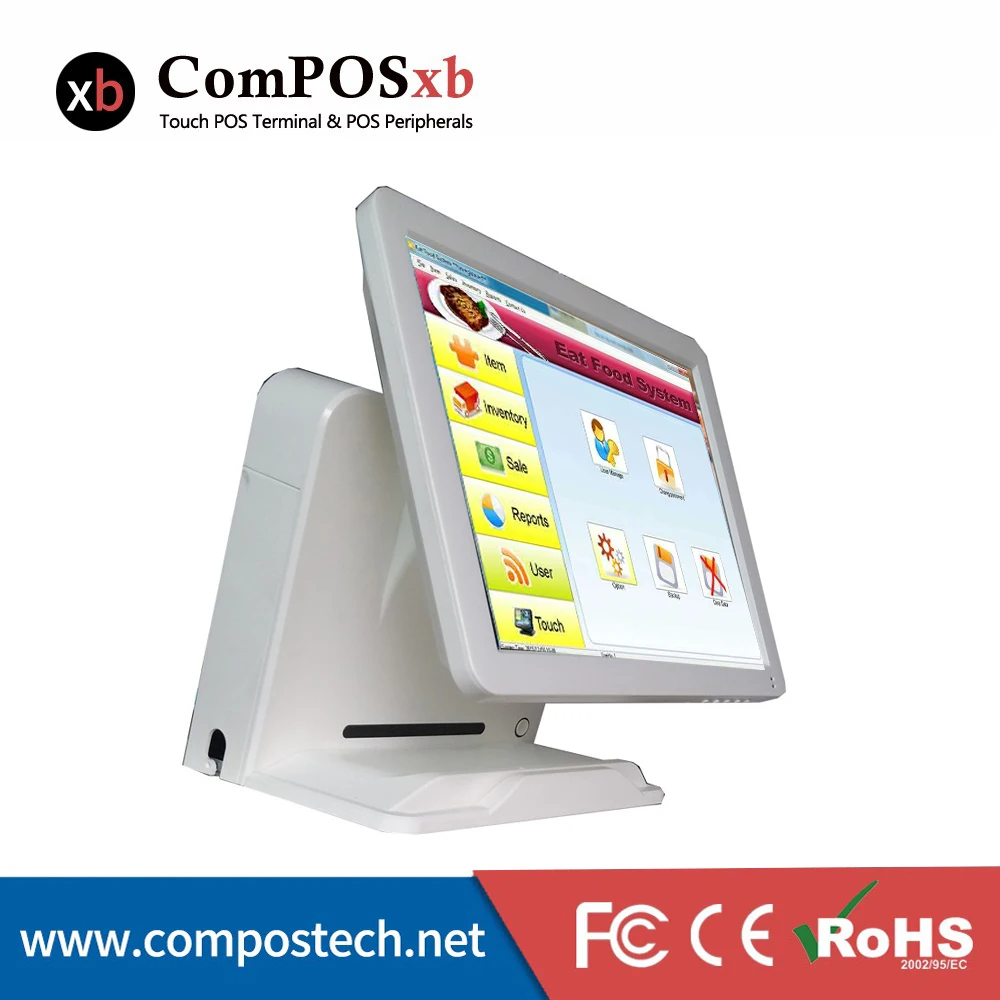 ПК точка продажи POS терминал 15 дюймов резистивный сенсорный экран pos система
