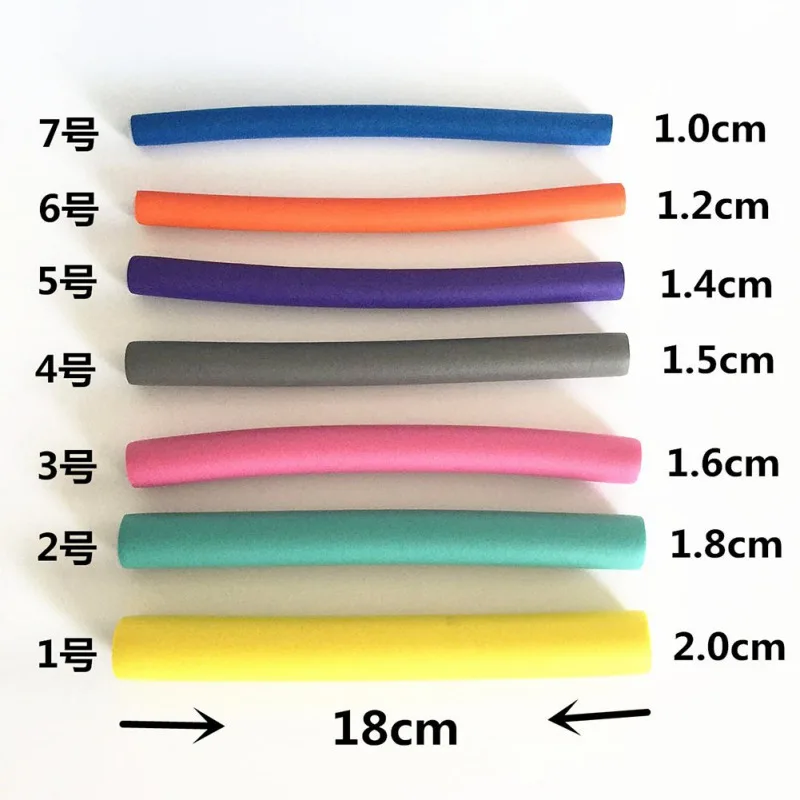 

42PCS/set Colorful Pearl Cotton Curling Rod Set 7 Different Size Flexible Curling Rods Hair Styling Tools maquiagem New Arrival