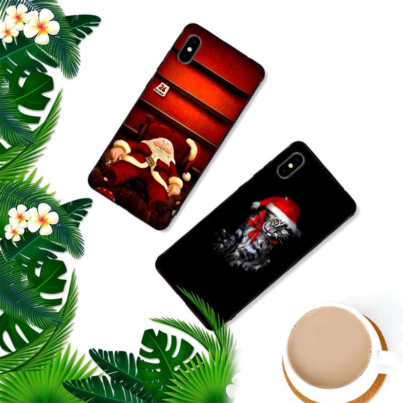 Мягкий силиконовый чехол-накладка Санта Клауса для iPhone X XR XS MAX Apple 8 7 6 S Plus |