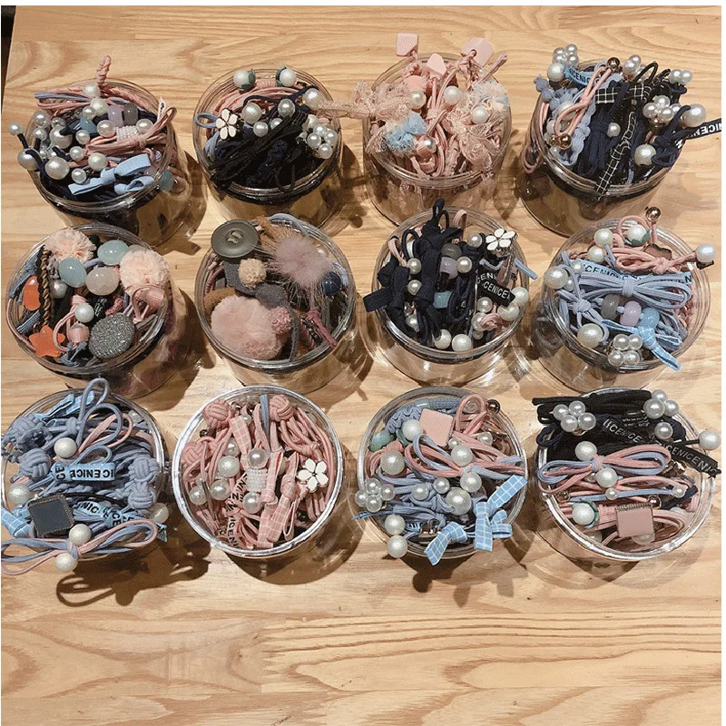 

Hair rope Korean cute tie hair net red rubber band headdress small fresh leather case simple forest female hair tie