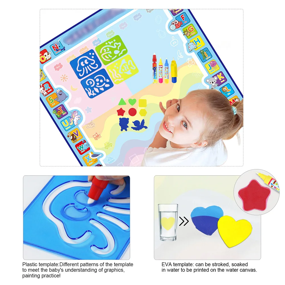 100*100 см Большой размер доска для рисования водой коврик с ручкой нетоксичные