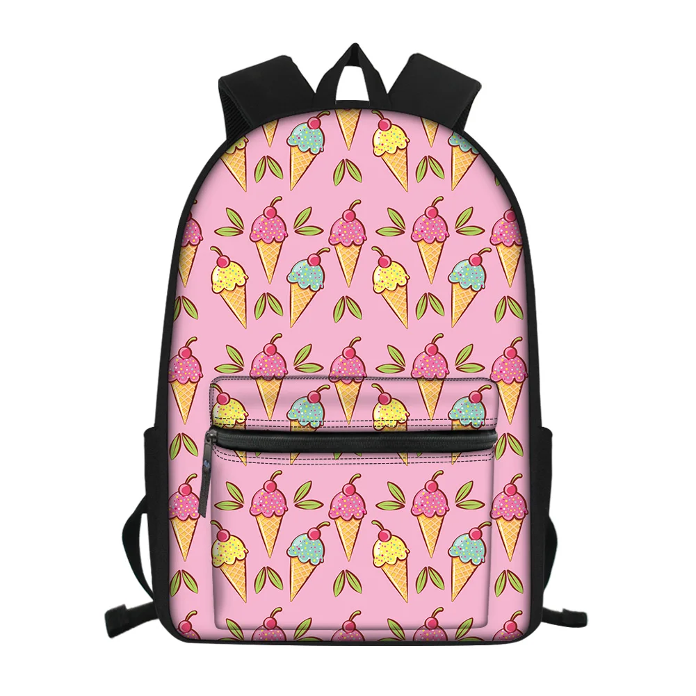Милый Розовый школьный ранец для девочек-подростков, популярные летние рюкзаки для дошкольников с принтом мороженого, Детский рюкзак для н...