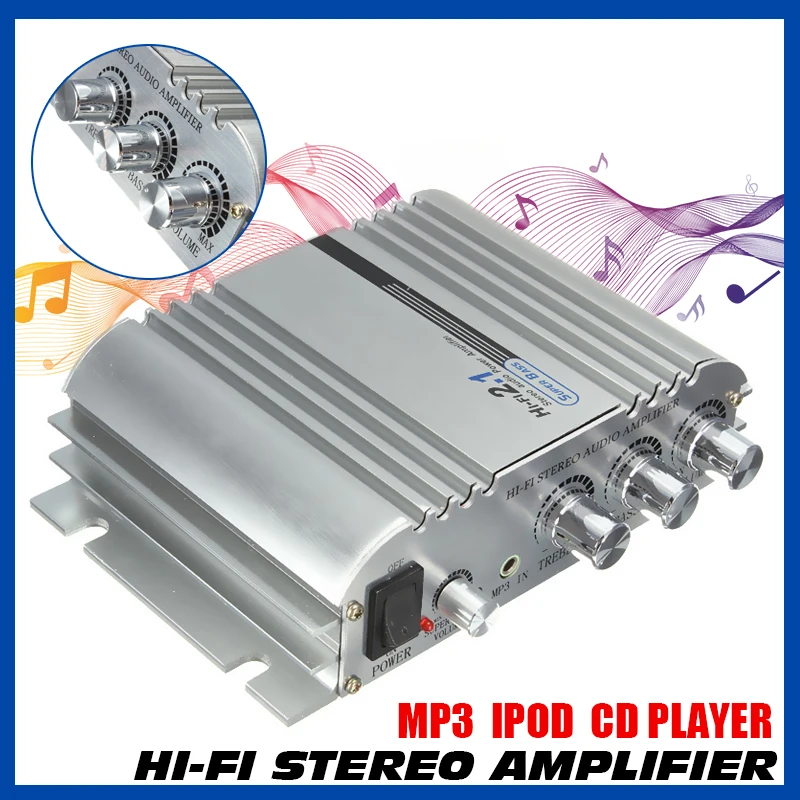 Audew 12 В Hi Fi стерео аудио 2 1 CH Super Bass мотоциклетный музыкальный усилитель AMP
