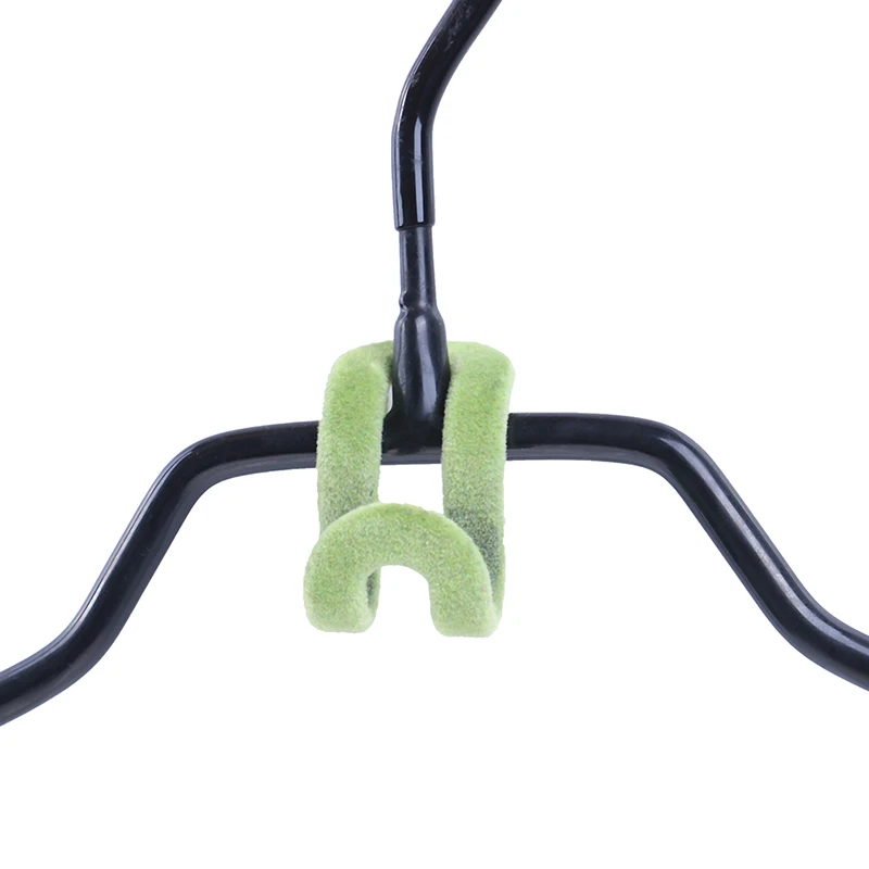 10 pcs/lot Cloth Flocking Holder Hanger Hook Random Color Mini Easy Closet Organizer Clothes | Дом и сад