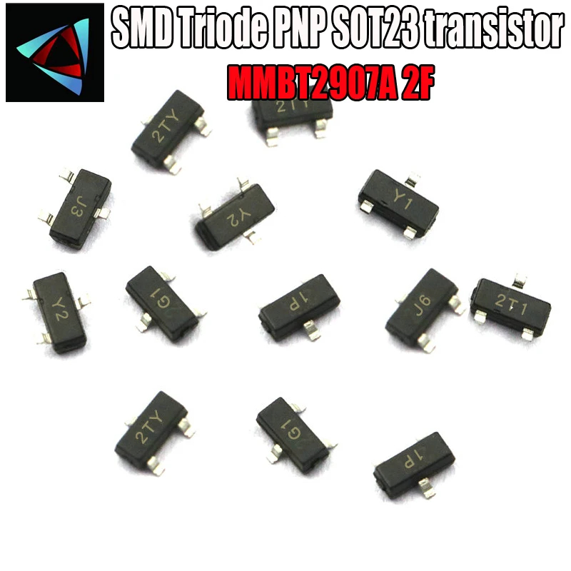 100 шт. MMBT2907A 2F SOT23 0.6A/40V PNP SOT SMD CR NPN SMD СОТ-23 поверхностный светодиод Триод PNP SOT23 транзистор