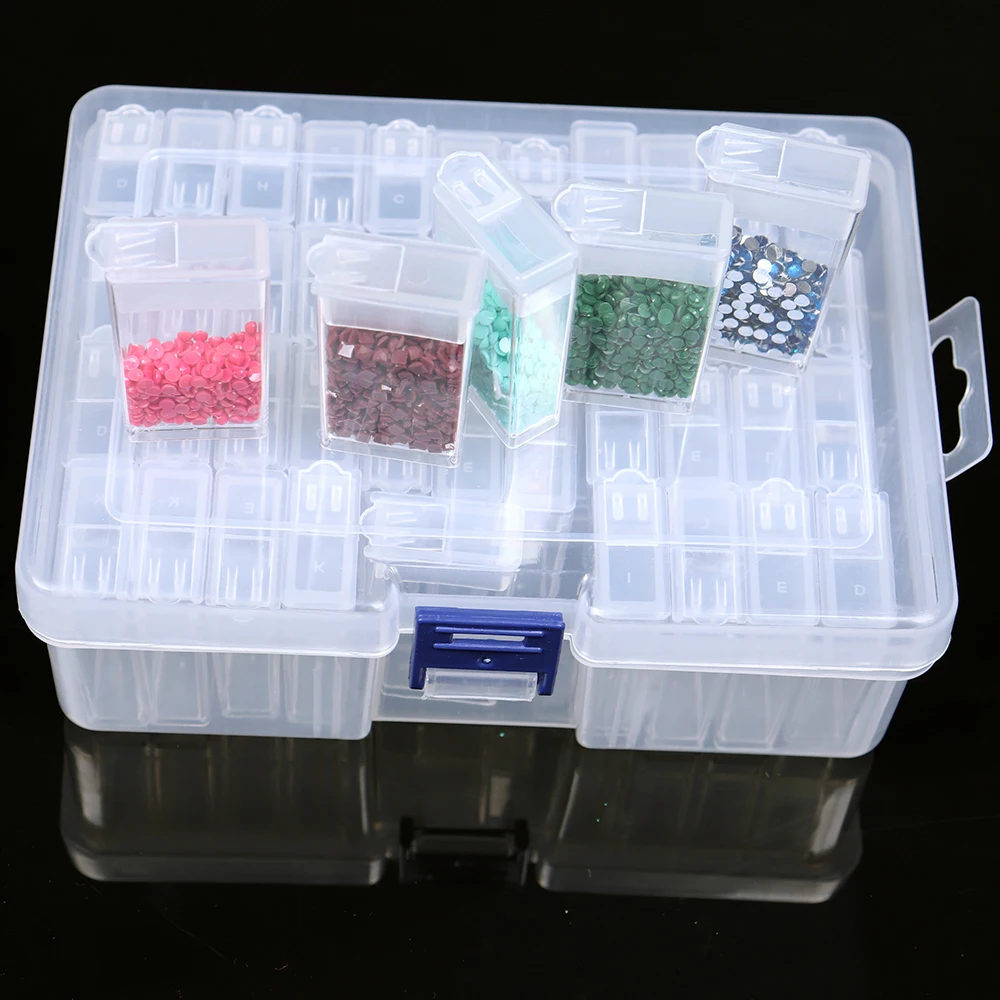 24/42/64 Grid 5d Diamond Painting Accessories Storage Box Diamand Drill Transparent Container For DIY Art | Дом и сад