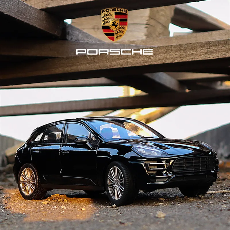 Модель автомобиля Welly 1:24 Porsche Macan Turbo из черного сплава литой и игрушечный