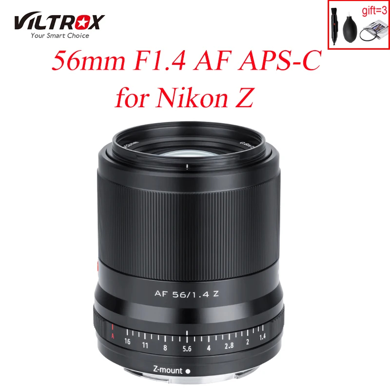 

Viltrox 56 мм F1.4 Автофокус основной объектив Большая диафрагма APS-C портрет STM для Nikon Z Mount Camera ZFC Z50 Z5 Z6 Z6 II Z7 Z7 I