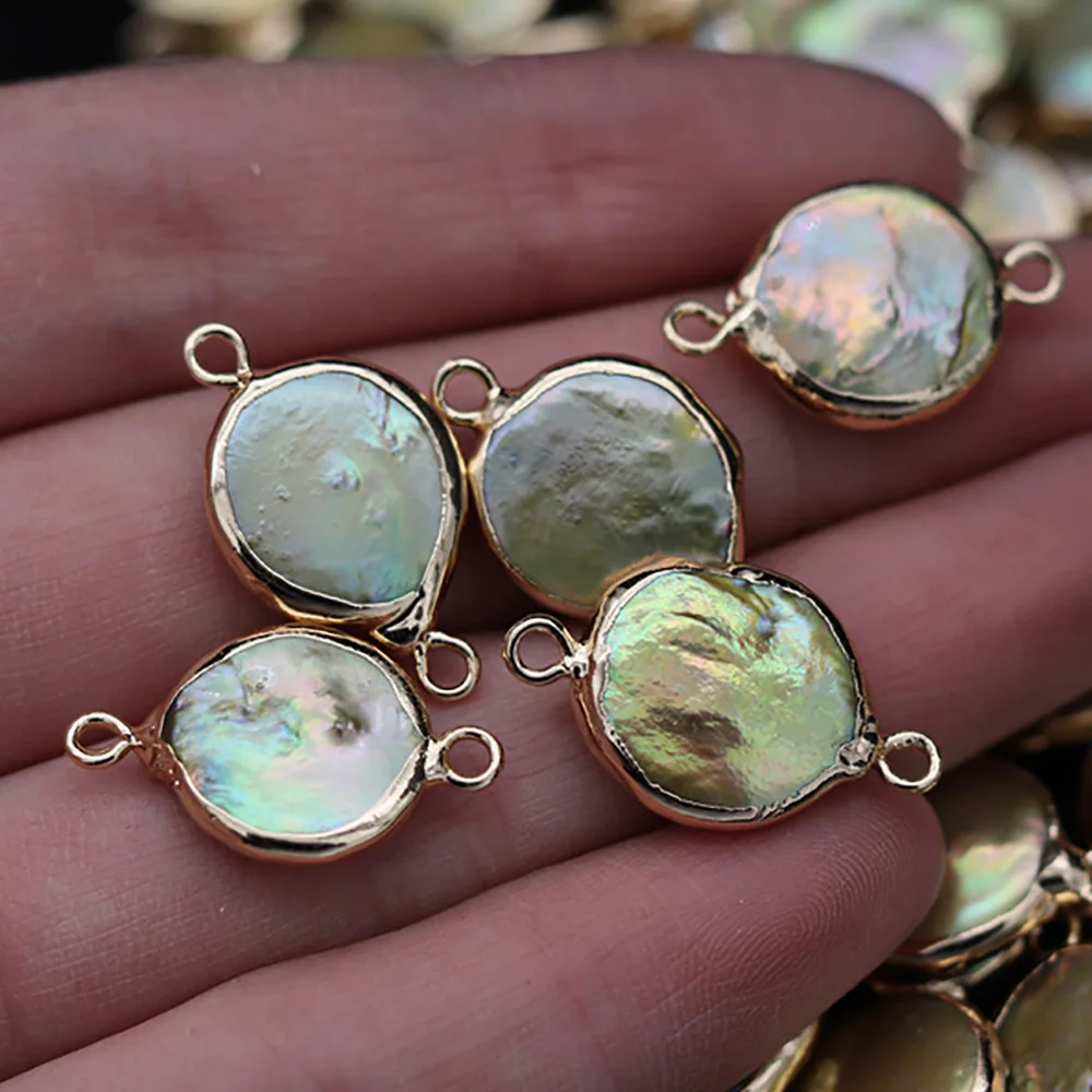 

3 шт. натуральный пресноводный жемчуг Соединитель Кулон белое двойное отверстие для изготовления ювелирных изделий DIY ожерелье аксессуары ...