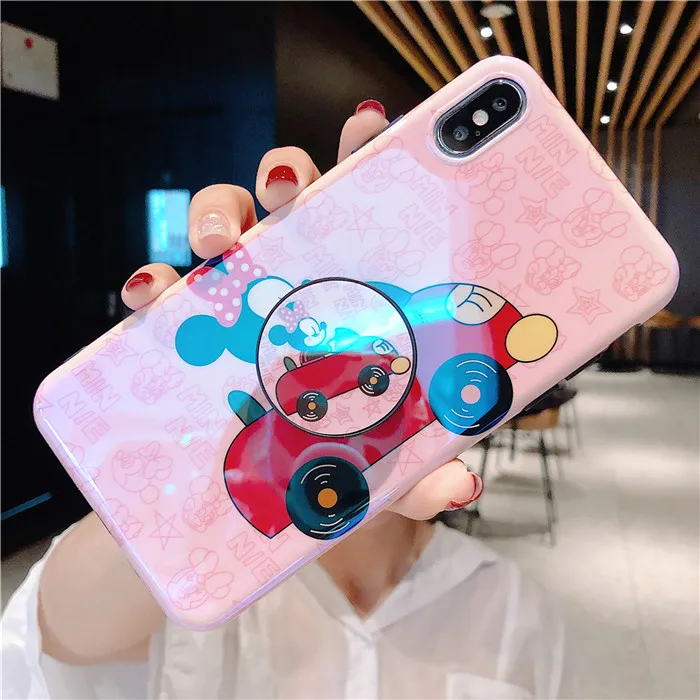 Для iPhone 11 Pro MAX забавные мультяшные милые очаровательные девчачьи мышь утка кронштейн Blue Ray IMD чехол для iPhone XR XS MAX X 6 6S 7 8 Plus - Цвет: 22