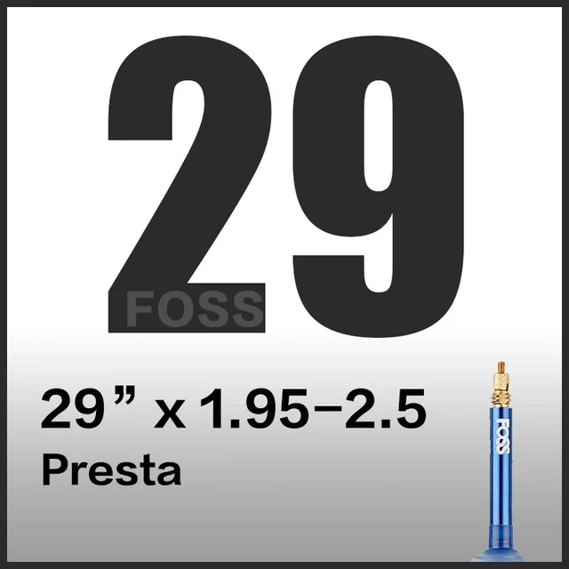 FOSS Bicycle Inner Tube 16/18/20/24/26/27.5/29 Inch 700C Tube Road Bicycle MTB Mountain / Folding Bike TPE Rubber Tube Taiwan - Color: 29x1.95-2.5 FV