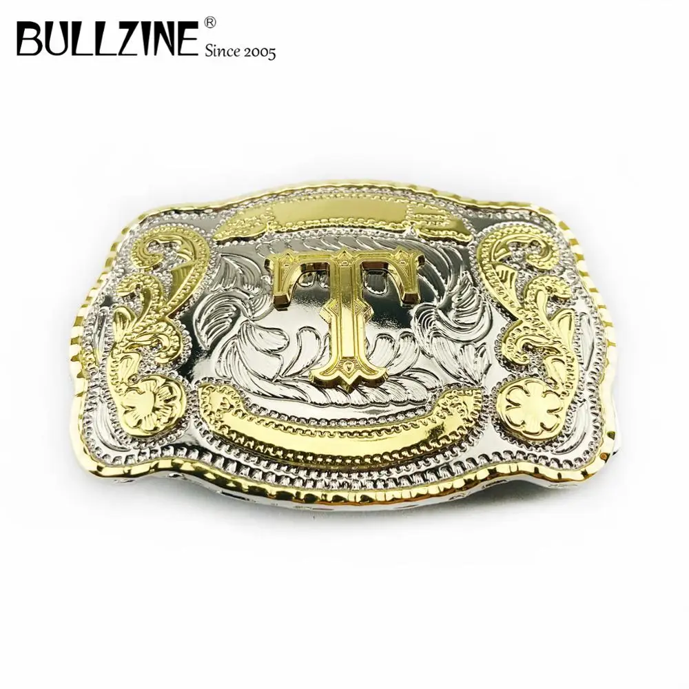Bullzine цинковый сплав 26 букв пряжка на ремешке FP-03732-T двойной цвет класса Люкс