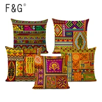 ethnic style cushion cover african tribal geometric pattern decorative pillow cover linen pillowcase for sofa home decor