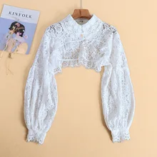 Fake Collar Ruffles Classic Women Cotton Lace Women Diamond Europe And The United States Retro Flower Diamond Collar Artificial