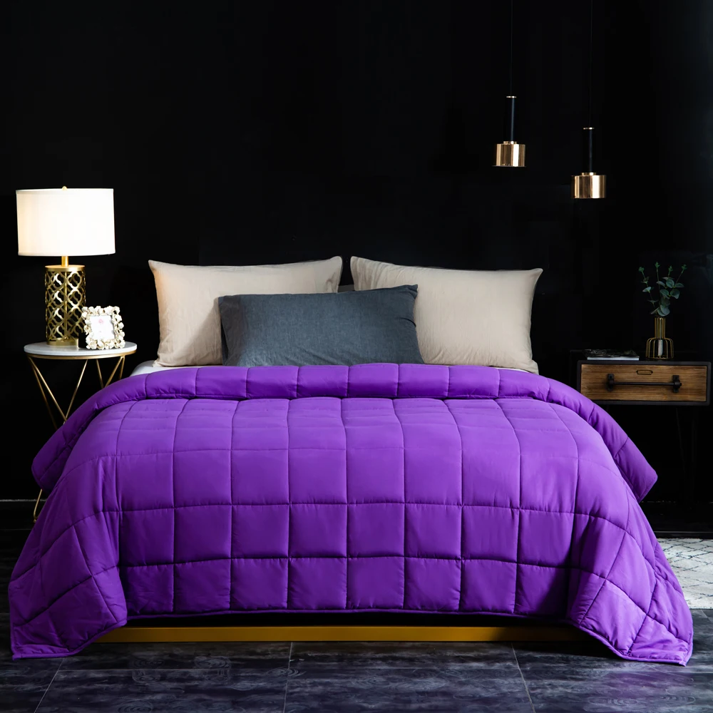 Сливовый Cotton Weighted Blanket Made with Glass Beads Plaid Gravity Blanket for Beds Body Pressure Comfortable Sleep Sofa Throw Blankets - Цвет: Сливовый