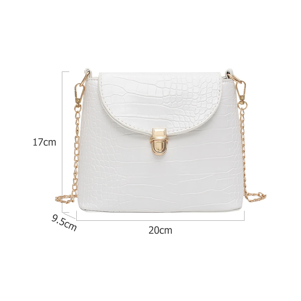 

Fashion Alligator PU Leather Women Shoulder Bags Vintage Lady Flap Satchel Casual Crossbody Handbag