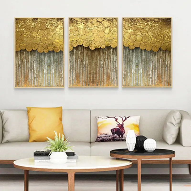Бегущие золотые монеты из фольги круглые мордерны постеры принты картины на