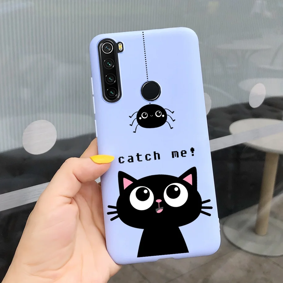 xiaomi leather case color Redmi Note 8 Ốp Lưng Điện Thoại Dễ Thương Mèo Hoạt Hình Ốp Lưng Dành Cho Xiaomi Redmi Note 8 Pro Trường Hợp Note8 8 T 8Pro 8 T Silicone Mềm Coque xiaomi leather case chain