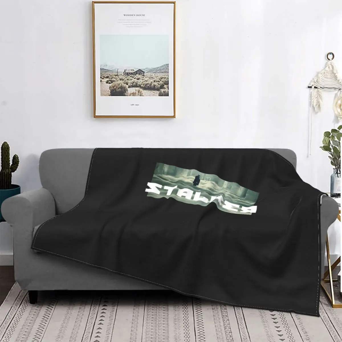 

Stalker-Manta clásica a cuadros para cama, manta mullida a cuadros con capucha para bebé