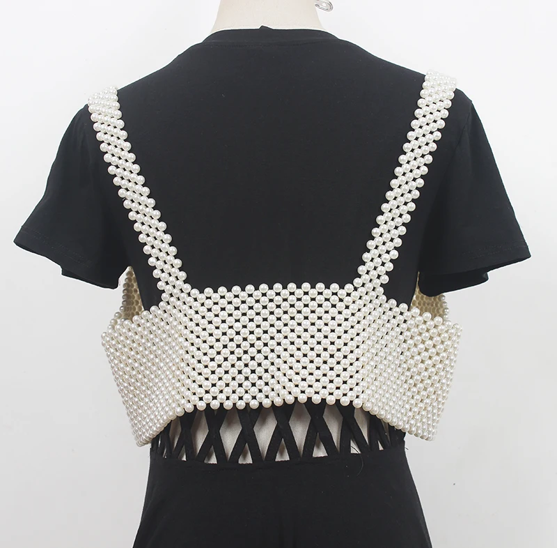 Women's runway fashion pearl knitted vest Cummerbunds female Dress coat Corsets Waistband Belts decoration wide belt R3560