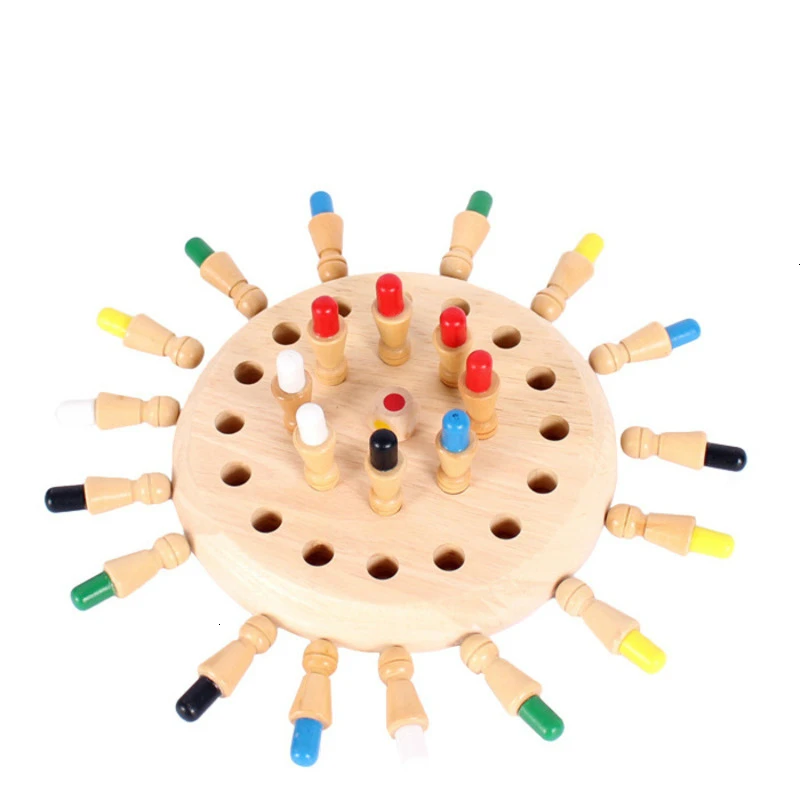 Детская деревянная головоломка запоминающие шахматы игра для раннего обучения