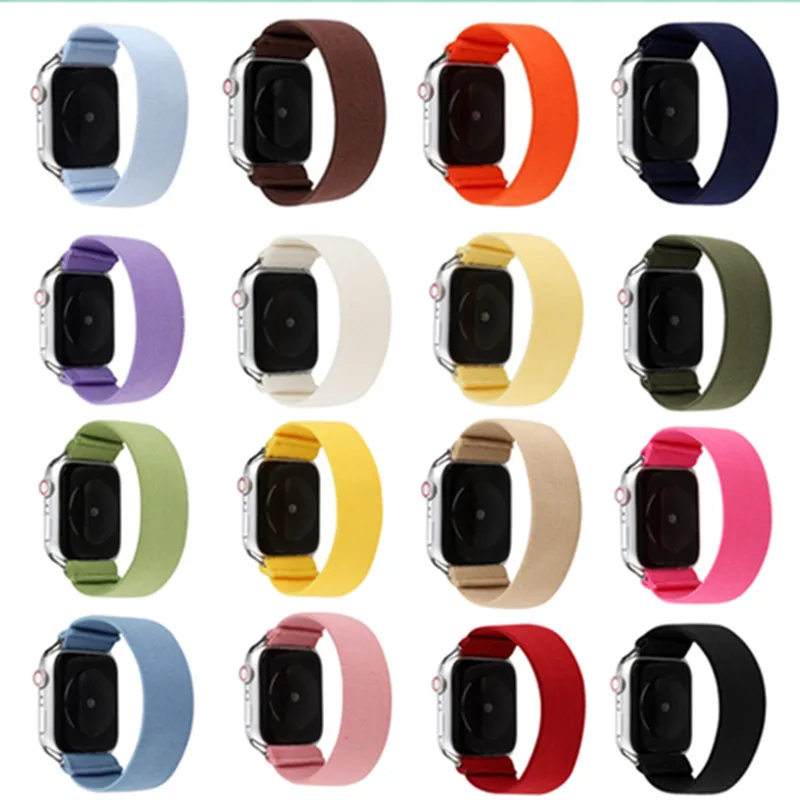 

Strap For Apple watch Nylon elastic monochrome strap For Apple watch 6 se 5 4 3 2 38mm 42mm 44mm 40mm Bracelet replacement band