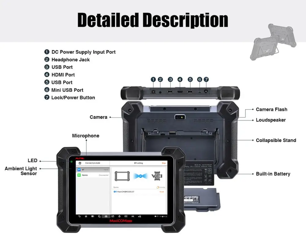 Autel MaxiCOM MK908 OBD2 автомобильный сканер ECU тестер подключения J2534 как Maxisys PRO MS908P OBDII