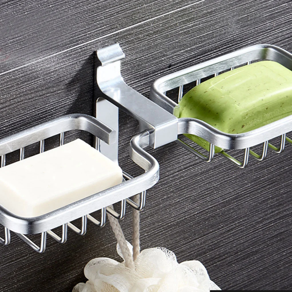 

Перезаряжаемый алюминиевый держатель для мыла, двойной держатель для мыла в ванную комнату, настенная полка для кухни, держатель для туалет...