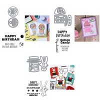 2pcslot magical day bunny gumball machine cotton candy stand clear stamps set and coordinating dies for diy scrapbooking