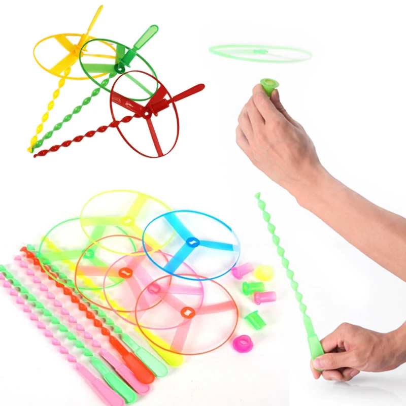 

5 Set Novelty Toys flying fairy flying saucer UFO flying wheel Flying gyro Hand made bamboo dragonfly gift wholesale
