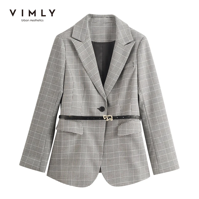 Блейзер Женский в клетку на одной пуговице осень | Женская одежда