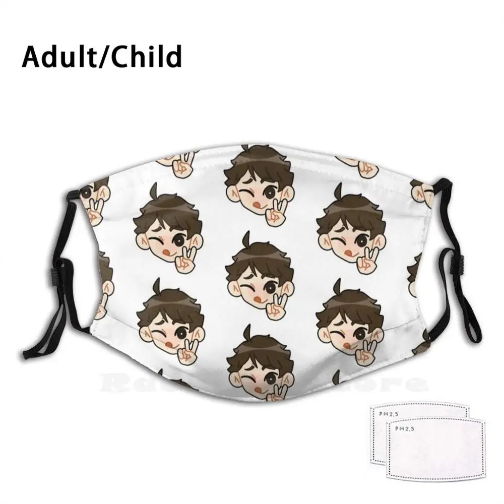 Haikyuu Oikawa моющийся фильтр с надписью Peace Sign маска для рта от пыли Haikyu Hq Chibi Cute Head Anime