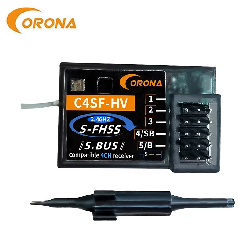 Receptor de radio de superficie compatible con coronavirus C4SF Futaba S-FHSS SBUS, 3PV, 4PV, 4PX, 7PX Cooltech RSF04C-0