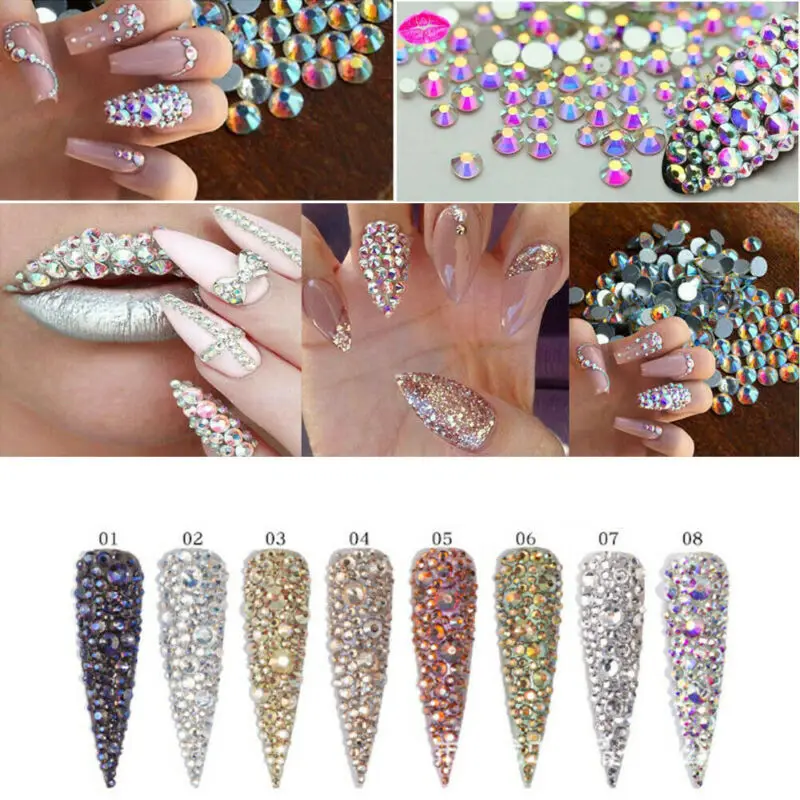 Женские стразы цвета шампанского для дизайна ногтей блестящие бриллиантовые