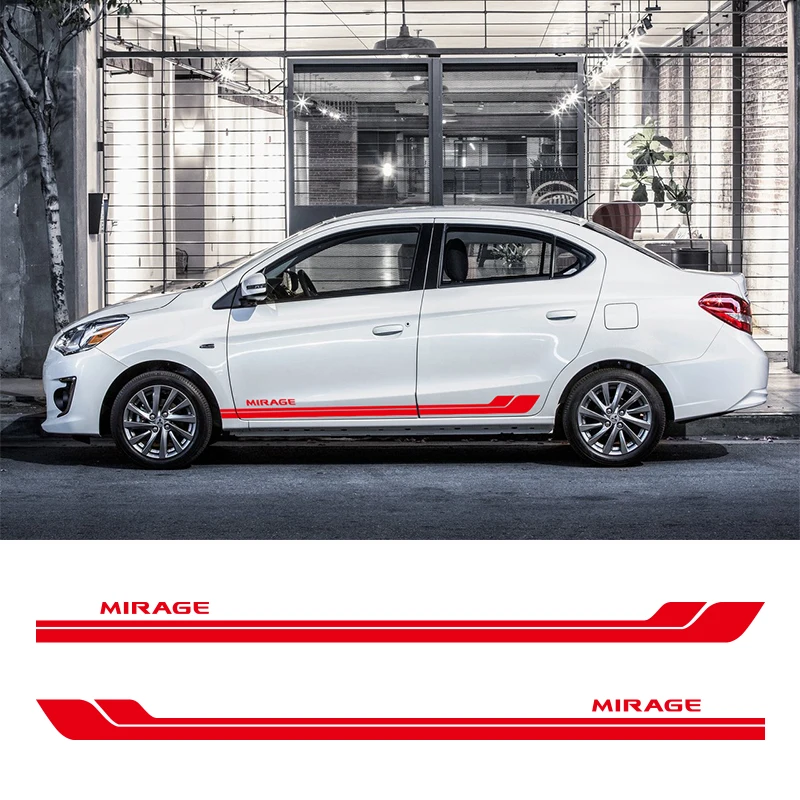 2 шт. виниловые наклейки на боковую юбку спортивного автомобиля стайлинг для