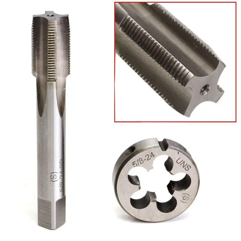 5/8-24 UNEF Hand Tap & Round Die Set Alloy Steel Right Tapping Cutting Tool | Инструменты