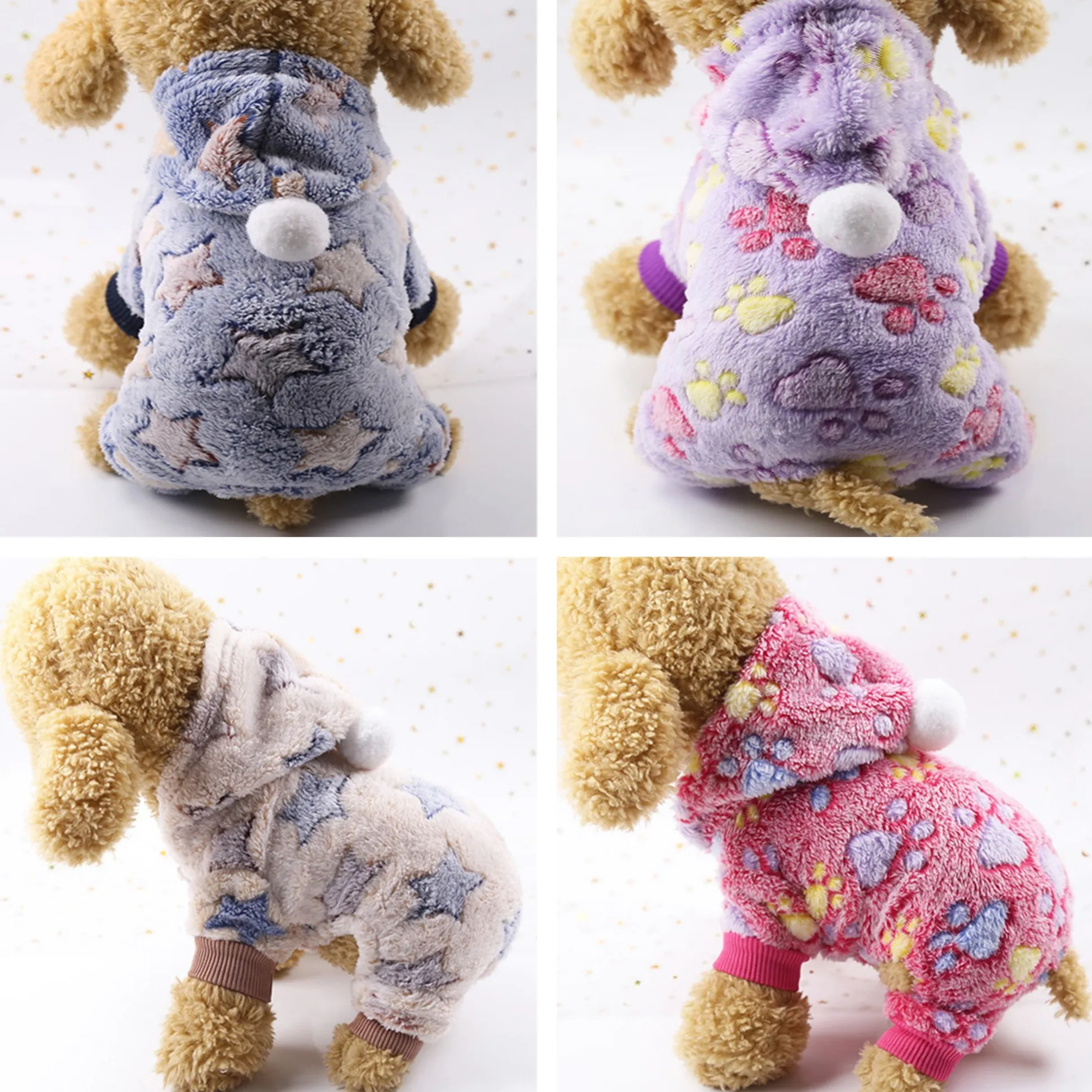 Флисовая одежда для собак с принтами Куртка Одежда домашних животных Костюм