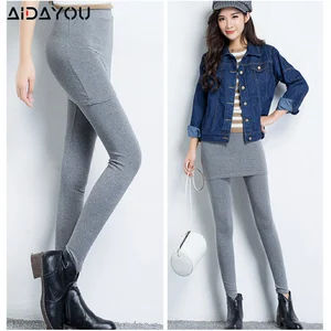 Юбка леггинсы осень зима эластичные теплые с высокой талией Хорошие эластичные хлопковые толстые ouc467 Aidayou